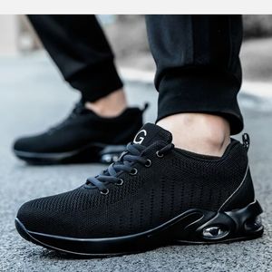 Like new size 7.5 Black Steal Toe, skid resistant sneakers